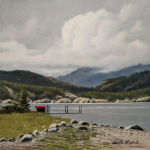 SOLD "North of Campbell River," by Keith Hiscock 8 x 8 - oil $775 Unframed