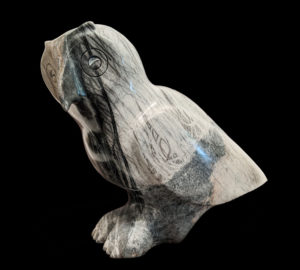 SOLD "Owl," by Herb Latreille 10" (H) x 12" (L) - Rainforest marble $2500