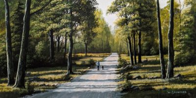 SOLD "Walking a Little Slower," by Bill Saunders 8 x 16 - acrylic $800 Unframed