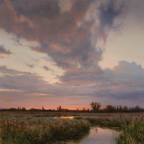 SOLD "Wetlands in August," by Renato Muccillo 23 x 23 - oil $8300 Custom framed