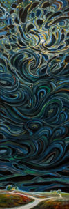 SOLD "Neighbour Night Patterns," by Steve Coffey 12 x 36 - oil $2255 (thick canvas wrap)