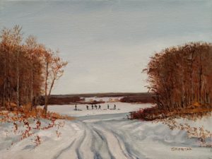 "Sunny winter day," by Peter Shostak 9 x 12 - oil $1400 Unframed