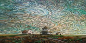 SOLD "Time Drift," by Steve Coffey 20 x 40 - oil $2820 (thick canvas wrap)