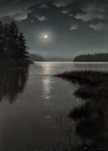 SOLD "Midnight Sky, Clayoquot," by Ray Ward 5 x 7 (on 6 x 8 panel) - oil $640 Unframed