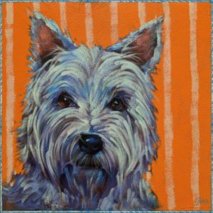 SOLD "Subwoofer," by Angie Rees 10 x 10 - acrylic $675 (unframed panel with 1 1/2" edges)