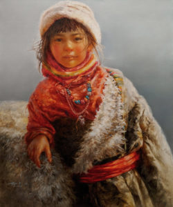 SOLD "Under the Radiant Sun," by Donna Zhang 30 x 36 - oil $6350 Unframed