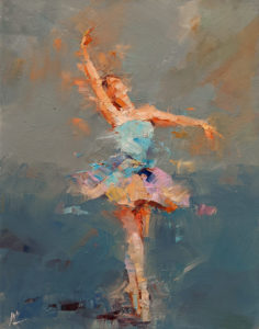SOLD "Dancing with Life 1," by William Liao 11 x 14 - oil $950 Unframed