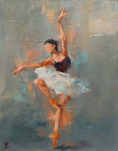 SOLD "Dancing with Life 3," by William Liao 11 x 14 - oil $950 Unframed