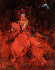 SOLD "Dancing with Life 7," by William Liao 11 x 14 - oil $950 Unframed