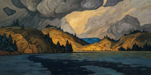 SOLD "Early Ice (Nicola)," by Phil Buytendorp 24 x 48 - oil $3675 (thick canvas wrap)