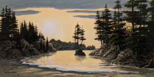 "Sunset Bay," by Bill Saunders 8 x 16 - acrylic $800 Unframed