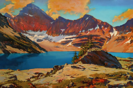 "The Colours of Lake McArthur (Lake O'Hara, B.C.)" by Mike Svob 40 x 60 - acrylic $12,040 (thick canvas wrap)