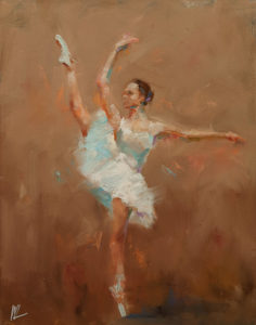 SOLD "Dancing with Life 6," by William Liao 11 x 14 - oil $950 Unframed