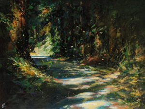 SOLD "Deep Forest 4," by William Liao 18 x 24 - acrylic $1750 (thick canvas wrap)