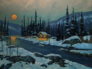 "Early Winter's Eve," by Graeme Shaw 36 x 48 - oil $5000 (thick canvas wrap)