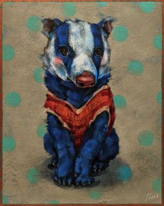 SOLD "On My Very Best Behaviour," by Angie Rees 8 x 10 - acrylic $575 (unframed panel with 1 1/2" edges)