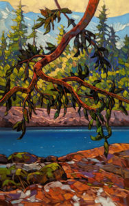 SOLD "Summer Dancers," by Graeme Shaw 30 x 48 - oil $4590 (artwork continues onto edges of wide canvas wrap)