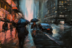 SOLD "Urban Moment," by William Liao 24 x 36 - acrylic $2920 (thick canvas wrap)