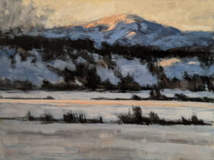 "Sous la neige, Mont Ste-Anne," by Robert P. Roy (Under the Snow, Mt. Ste-Anne) 36 x 48 - acrylic $3300 Unframed