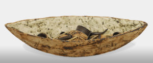 SOLD Shard Boat and Cargo (LR-267) by Laurie Rolland hand-built ceramic - 17" (L) $550