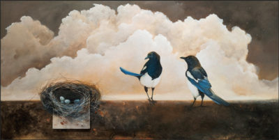 "Heaven and Amber," by Nikol Haskova 30 x 60 - acrylic $5400 (unframed panel with thick edges)