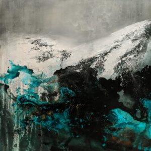 SOLD "Mountains of the Mind," by William Liao 36 x 36 - acrylic $4500 (thick canvas wrap)