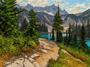 SOLD "Snow Lake," by Graeme Shaw 30 x 40 - oil $3775 (thick canvas wrap)