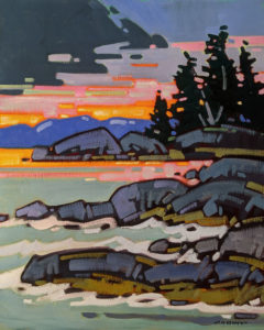 SOLD "Incoming Tide at Tofino, B.C." by Cameron Bird 24 x 30 - oil $2990 Unframed