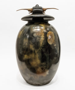Vase (247) by Geoff Searle pit-fired pottery – 15″ (H) $900