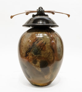 Vase (253) by Geoff Searle pit-fired pottery – 11″ (H) $485