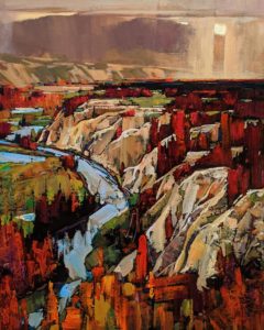 "Along Columbia River," by Min Ma 24 x 30 - acrylic $4460 Unframed