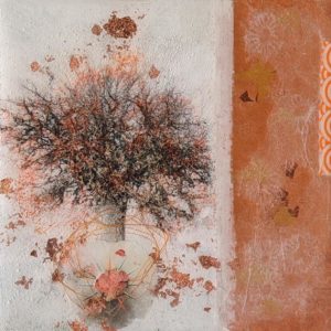 SOLD "Nourish," by Nikol Haskova 6 x 6 – mixed media, high-gloss finish $425 (unframed panel with thick edges)