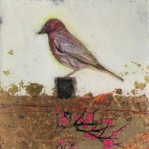 SOLD "Strawberry," by Nikol Haskova 6 x 6 – mixed media, high-gloss finish $400 (unframed panel with thick edges)