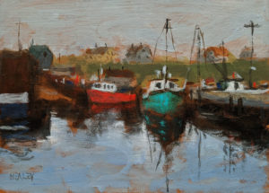 SOLD "The Docks," by Paul Healey 5 x 7 - acrylic $275 Unframed