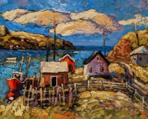 SOLD "Grand Banks, Nfld.," by Rod Charlesworth 8 x 10 - oil $750 Unframed