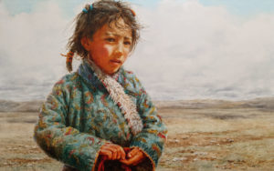 SOLD "Growing Up in the Endless Plateau," by Donna Zhang 30 x 48 - oil $8200 Unframed