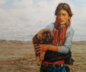 SOLD “My Young Protector,” by Donna Zhang 30 x 36 – oil $6350 Unframed