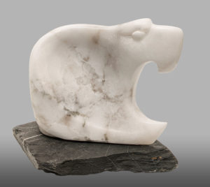 "Wings of Freedom," by Marilyn Armitage 14" (L) x 11" (H) incl. base - alabaster with San Juan flagstone base $925