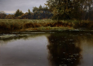 SOLD "Autumn Banks," by Renato Muccillo 8 x 11 - oil $3600 Custom framed