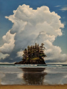 SOLD "Cloud Island (Study)," by Ray Ward 9 x 12 - oil $1125 Unframed