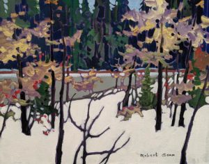 SOLD "Counterpoint with Sam Lake Frozen - Algonquin Park," by Robert Genn 11 x 14 - acrylic $4000 Unframed