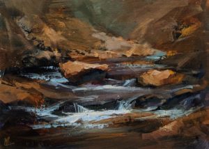 SOLD "Creek," by William Liao 10 x 14 - acrylic $620 Unframed