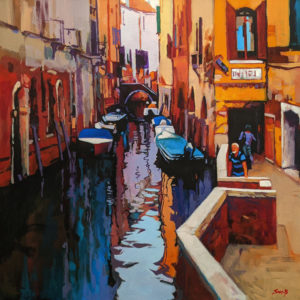 "Dancing Light (Venice, Italy)," by Mike Svob 24 x 24 - acrylic $3625 Unframed