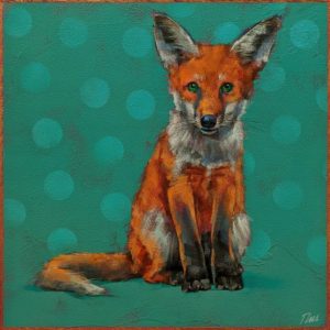 SOLD "I'm All Ears," by Angie Rees 12 x 12 - acrylic $825 (unframed panel with 1 1/2″ edges)