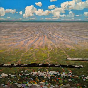"Low Tide Again," by Min Ma 16 x 16 - acrylic $1870 (thick canvas wrap)