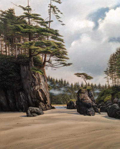 "Primeval Passage 2," by Ray Ward 24 x 30 - oil $4300 Unframed