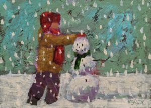 SOLD "Snowing," by Paul Healey 5 x 7 - acrylic $275 Unframed