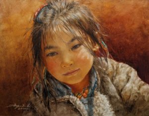 SOLD "Under the Window Light," by Donna Zhang 14 x 18 - oil $2190 Unframed