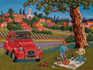 "Weekend Picnic in the Country," by Michael Stockdale 9 x 12 - acrylic $530 Unframed