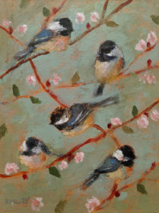 SOLD "Blossoms and Chicks," by Paul Healey 9 x 12 - acrylic $525 Unframed